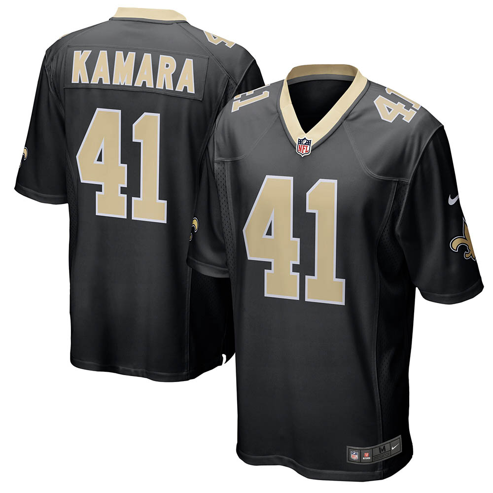 Men's New Orleans Saints Alvin Kamara Game Player Jersey Black