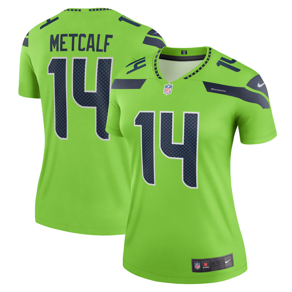 Women's Seattle Seahawks DK Metcalf Legend Jersey Neon Green