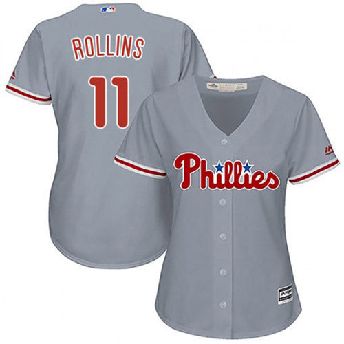 Women's Philadelphia Phillies Jimmy Rollins Replica Road Jersey - Gray